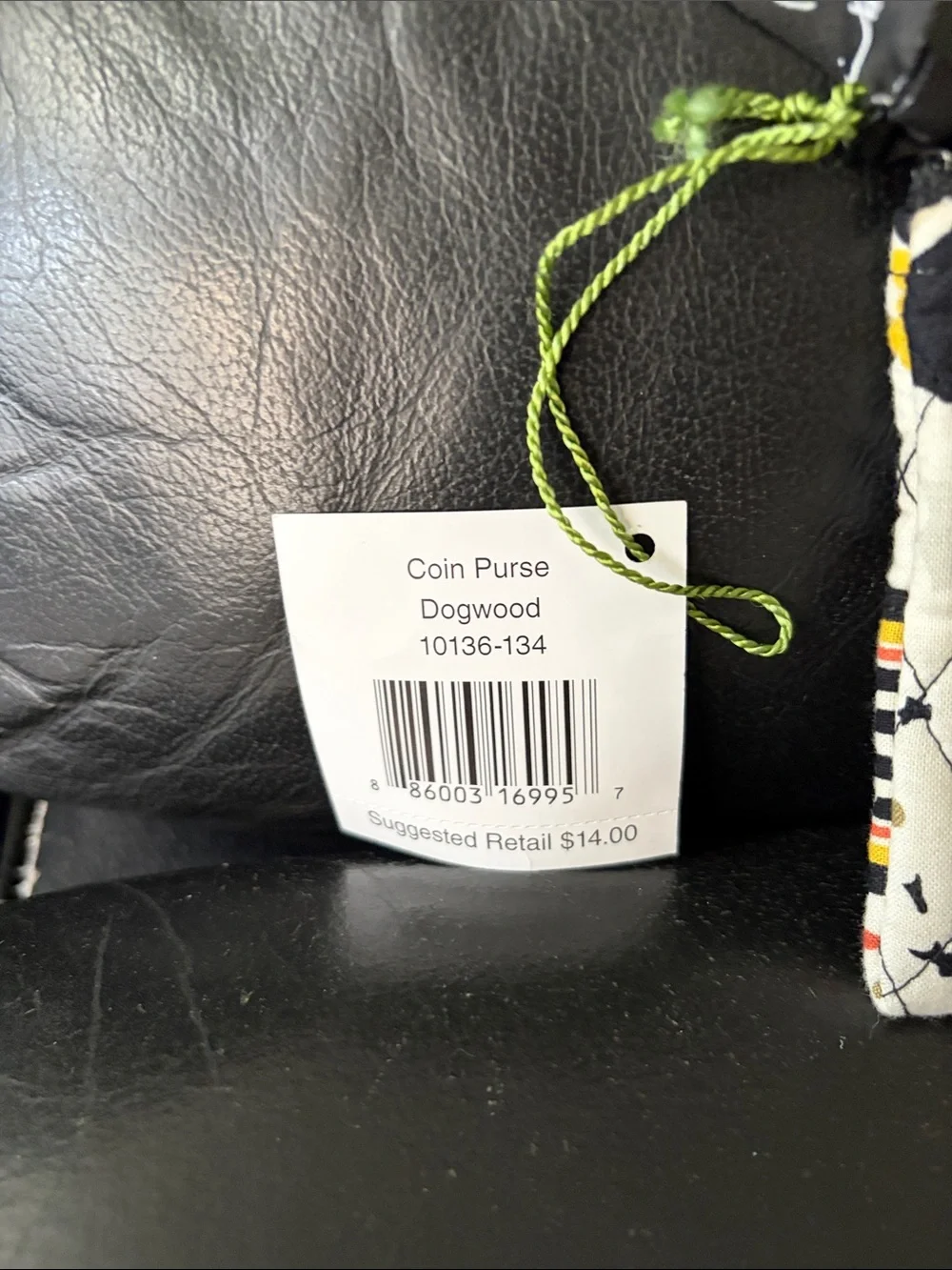 Vera Bradley Quilted Floral Coin Purse in Yellow, Black, Cream